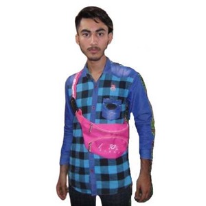 Multi-Functional Corduroy Waterproof Zipper Closure Barrel-shaped Waist Bag Men Women Sports Crossbody <b>Letter</b> Fashion Gift - Product Image 1