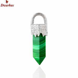 Diseño elegante, nuevo estilo, colgante de lápiz con textura de malaquita en plata de ley 925, moderno y personalizado, para collar. - Product Image 1