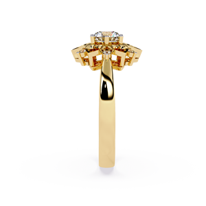 Anillos minimalistas de oro macizo de 10k, 14k y 18k con diseño floral y diamantes de talla redonda para mujer, ideales para regalo, compromiso, aniversario y boda. - Product Image 4