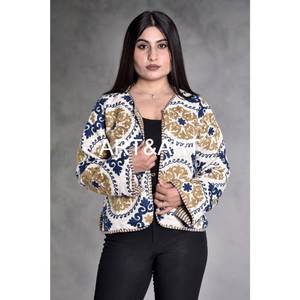 Wholesale Handmade Duck TNT Suzani Embroidery <b>Jacket</b> Women <b>Short</b> Suzani <b>Jacket</b> Free Size Blazers <b>Short</b> <b>Jacket</b> Gift for women - Product Image 4