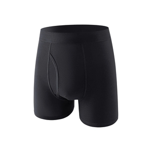 Calzoncillos bóxer sin costuras de cintura media para hombre, de spandex, transpirables, de punto, de secado rápido, con logo digital impreso en la cintura, lisos, para uso diario. - Product Image 6