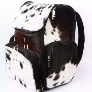 Premium cowhide leather hair on student <b>backpacks</b> bulk supplier OEM custom branding export quality for sale in low price - Product Image 1