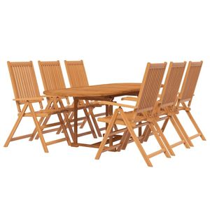 Conjunto de Comedor Plegable Grande para Jardín, de Madera Maciza de Acacia Marrón - Product Image 3