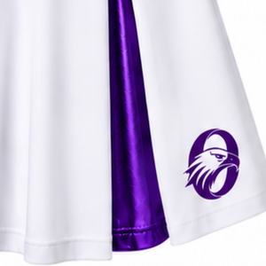 Maillot de cheerleading sans manches sublimé blanc et violet foncé, tenue de sport athlétique pour l'entraînement et la compétition - Product Image 4