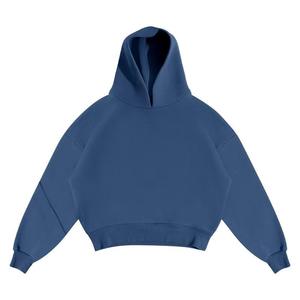 Hoodies personnalisés tendance 360 g/m² pour hommes et femmes, en molleton de coton épais, coupe oversize courte avec design carré - Product Image 1