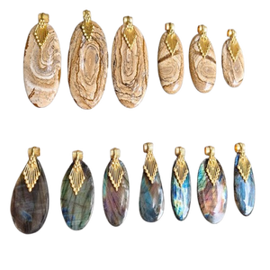 Colgante de piedra mixta, colgante clásico, dijes naturales, accesorio unisex elegante y con estilo para aniversario y boda - Product Image 4