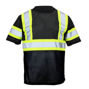 Camiseta de Seguridad de Manga Corta Unisex Personalizada, Tejida en Poliéster/Algodón, con Cinta Reflectante, para Trabajo de Construcción, Venta Caliente - Product Image 2