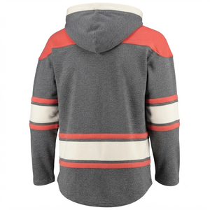 Dark Gray Ice Hockey Jersey Breathable Hoodie Lace Sweatshirt Vintage Pullover Custom Sportswear <b>Thermal</b> Front 100% Cotton - Product Image 2