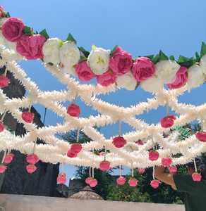 Traditional Indian <b>Wedding</b> Floral Phoolon Ki Chadar Artificial Rose & Jasmine Flower Canopy for Bridal Entry - Product Image 6