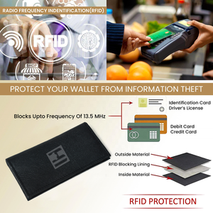 Cartera con bloqueo RFID de grano de piel de vaca Vintage para hombre de alta calidad OEM cierre abierto largo producto superior del fabricante - Product Image 6