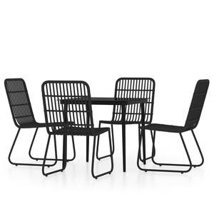 Juego de Comedor de Acero con Recubrimiento en Polvo Negro, Ligero y Mediano, para Patio y Exteriores - Product Image 2
