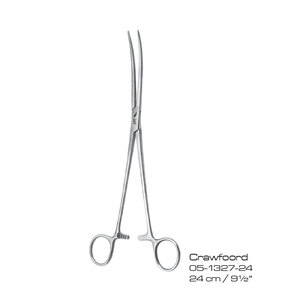 Pinces hémostatiques Crawfoord 24 cm, pince chirurgicale manuelle, certifiées CE classe II, pour la chirurgie générale - Product Image 1