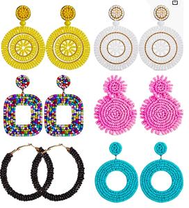 ต่างหูลูกปัดปักลายผีเสื้อทำด้วยมือหรูหราน้ำหนักเบาและเครื่องประดับเหมาะสำหรับคนรักธรรมชาติสวมใส่ตามเทศกาล - Product Image 3