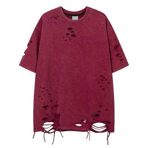 T-shirt Homme Vintage Délavé à l'Acide, Grammage Lourd, Vente en Gros, Streetwear Vierge, T-shirt Personnalisé Effet Vieilli - Product Image 1