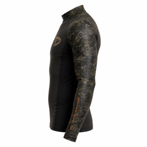 DRAVELLE INDUSTRY Men's Full Sleeve Rash Guard Black Camo <b>Print</b> Breathable 220g Polyester/Nylon Quick Dry <b>Surf</b> Shirt Adult - Product Image 5