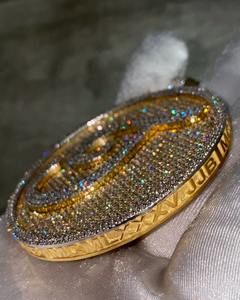 Pendentif en argent sterling 925 plaqué or 3,30 carats avec moissanite véritable taillée, personnalisable avec nom, bijou en diamant, breloque à motif lettre - Product Image 5