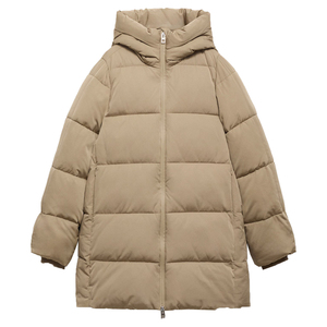 Veste matelassée longue imperméable pour femme, manteau d'hiver chaud à capuche, fermeture éclair intégrale, doux, décontracté, pour l'extérieur, usage quotidien, OEM ODM personnalisé - Product Image 6