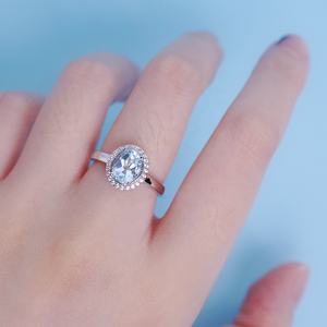 Anillo de compromiso para mujer, de plata de ley <span class=keywords><strong>2022</strong></span>, Gema de Topacio azul Natural, óvalo, Halo, para boda y cóctel, joyería <span class=keywords><strong>Destiny</strong></span>, novedad de 925 - Product Image 6