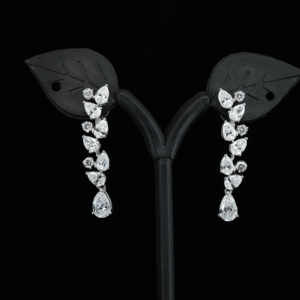 European American S925 Fashion Bridal Long Style Earrings Exquisite Shining Copper Inlaid Zircon Drop Earrings for Women - Product Image 2