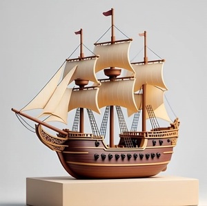 Barco de Madera Náutico Seaway Explorer, Adorno para Decoración de Ambientes Marítimos, Decoración del Hogar Costero y Estilo Marino - Product Image 2