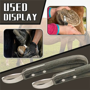 Couteau à sabots à manche en bois, lame double tranchante en acier inoxydable, multi-usage pour l'entretien des pieds de cheval - Product Image 5