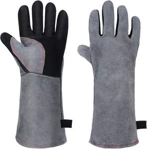 Guantes de Soldadura de Cuero Vacuno de Grano Fino Personalizados, Resistentes, Cómodos, Antideslizantes, Transpirables, Impermeables y Anticorte - Product Image 1