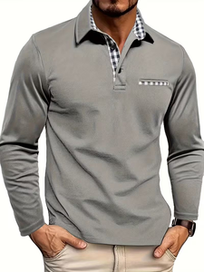 เสื้อเชิ้ตผู้ชายแบบเรียบ ระบายอากาศได้ดี แห้งเร็ว ให้ความรู้สึกเย็นสบาย เหมาะสำหรับใส่เล่นกอล์ฟ ลำลอง แขนยาว ปกเสื้อเชิ้ต สวมใส่ได้ทั้งฤดูร้อนและฤดูใบไม้ผลิ เหมาะสำหรับกิจกรรมกลางแจ้ง - Product Image 2