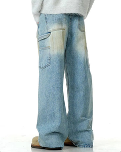 Jeans en denim déchirés vintage de haute qualité pour hommes, coupe droite, style streetwear, nouveau design, vente en gros OEM - Product Image 2