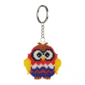 FOX Creative Seed Beads Embroidery Keychain Unique Pattern Beautiful Beaded Embroidery Keychain With Seed Beads - Product Image 2