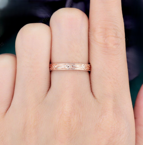 Anillo Magnético de Cobre Unisex, Anillo Terapéutico para Dedos, Diseño Floral con Hojas de Rosa y Borde de Cuentas, Alivio del Dolor Articular, Biomagnético - Product Image 3