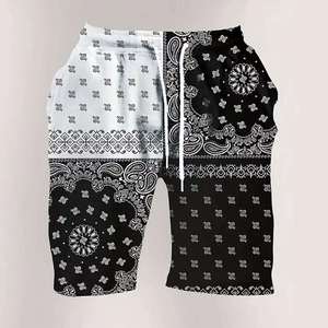 Ensemble de vêtements pour hommes Fantasy Wear, t-shirt et short en couleur unie, noir et blanc, streetwear, tenue en deux pièces, respirant, 100% coton - Product Image 2