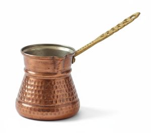 <b>Turkish</b> Coffee <b>Pot</b> With Metal Handle Hammered Finish Vintage Style Without Lid - Product Image 4