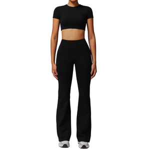 Conjuntos de Ropa Deportiva para Mujer, Talla Grande, Shorts Personalizados, Top de Manga Larga Informal para Gimnasio, Fitness, Yoga, Pantalones Cortos, Pantalones - Product Image 5