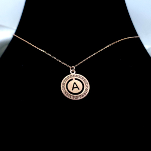 Collier pendentif personnalisable Bindi Jewels en argent sterling 925 avec moissanite, forme cercle, minimaliste, plaqué or rose, chaîne câble - Product Image 1