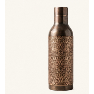 Botella de Agua Artesanal de Cobre Puro con Acabado Antiguo para Bienestar y Regalos, Vajilla Metálica Ecológica al por Mayor - Product Image 1
