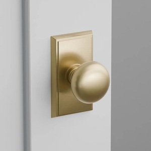 <b>Antique</b> <b>Brass</b> Round Bronze Modern <b>Knob</b> with Backplate Passage Privacy Durable Furniture Dummy Style Handle for Home Office Use - Product Image 4