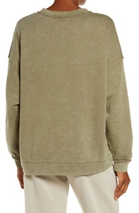 Sudadera de mujer con lavado ácido, estilo vintage, costuras expuestas, manga larga, informal, estilo urbano, con logo frontal - Product Image 4