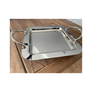 Plateau de service en métal doré, nouveau design, forme ovale, pour nourriture, en-cas, desserts, thé, café, pour hôtel, restaurant, restauration. - Product Image 2