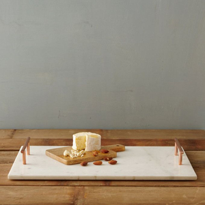 Plateau de service classique en marbre avec poignée en laiton doré, accessoire décoratif pour la maison, les mariages et les hôtels, plateaux en laiton et en marbre - Product Image 6