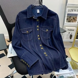 <b>Women</b> Denim Shirt 2026 New Vintage Loose Casual <b>Jacket</b> Turn Collar Button Outerwear Winter Autumn <b>Spring</b> Fashion Tops 100% - Product Image 6