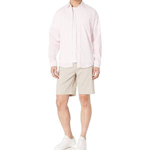 เสื้อเชิ้ตผู้ชายทรงเข้ารูป แขนยาว สไตล์ลำลอง สำหรับธุรกิจและสำนักงาน ลายเรียบ ผ้าฝ้ายทวิล 100% ขายส่ง รับผลิตแบบ OEM - Product Image 4