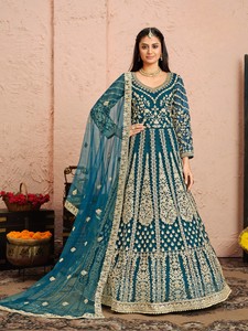 Traje Anarkali Moderno Bordado y Semisellado para Bodas y Diwali - Product Image 3