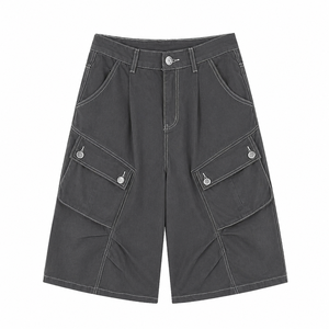 Pantalones Cortos Cargo de Cintura Alta para Hombre, Personalizables, 100% Algodón, Diseño Transpirable, Estilo Urbano, Hechos en Pakistán - Product Image 2