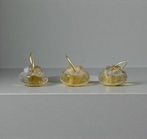 Pendentif Breloque en Pierre Précieuse Citrine Nuage avec Anneau Doré pour la Fabrication de Colliers et Boucles d'Oreilles - Product Image 6