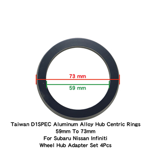 Anillos centradores de aleación de aluminio D1SPEC de Taiwán de 59 mm a 73 mm para Subaru, Nissan, Infiniti, juego de adaptadores de cubo de rueda, 4 piezas - Product Image 3