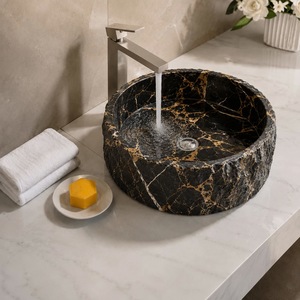 Vasque cylindrique en marbre naturel, sculptée à la main, moderne, pour salle de bain de luxe, hôtel, meuble-lavabo, salle à manger – Fournisseur en gros - Product Image 5