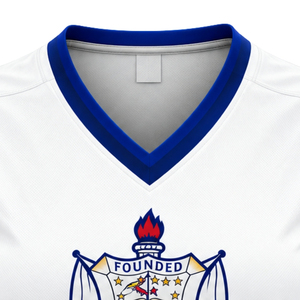 Camiseta de Hockey para Mujer Sigma Gamma Rho, Blanca, con Gráfico de Escudo Personalizado, Cuello en V, Manga Corta, Ropa Deportiva para Hermandades Griegas - Product Image 5