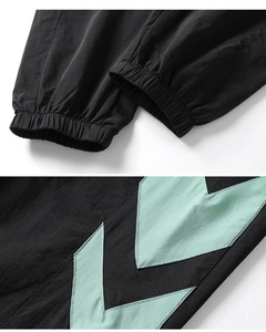 ชุดเซ็ตวอร์มลำลองผู้ชาย ผ้าไนลอนกันลม เป็นมิตรกับสิ่งแวดล้อม แบบมีซิป พิมพ์ลายทอ  ไซส์ใหญ่พิเศษ ชุด 2 ชิ้น  รับสั่งทำ - Product Image 5