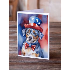 Catahoula patriotique américain fantaisiste A7 cartes vierges paquet de 8 avec enveloppes 5x7 cartes de voeux de taille - Product Image 2