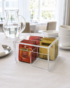 Hot Sales Stackable <b>Acrylic</b> Tea Bag Holder Storage Bin Box Clear Top Lid Model <b>Display</b> <b>Stand</b> for Kitchen Cabinets - Product Image 1